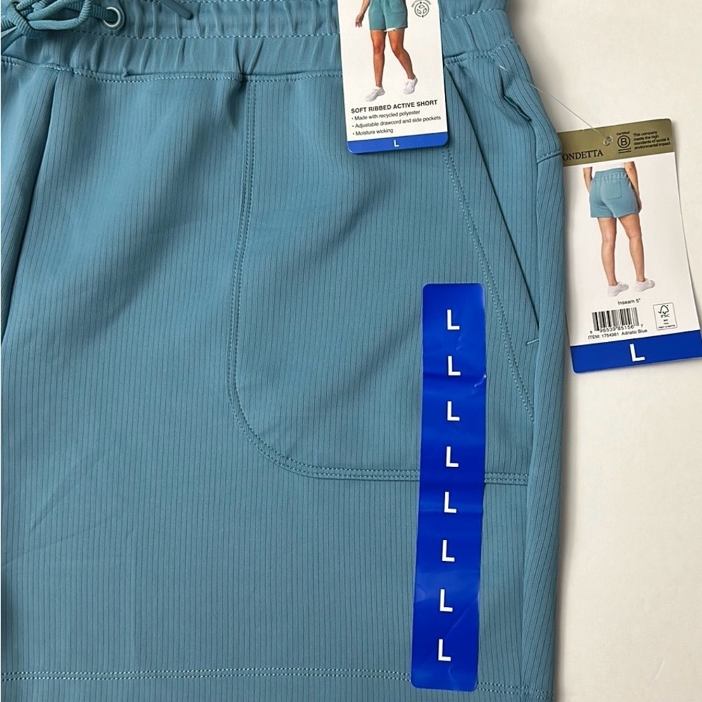 Mondetta-Women’s Blue Scuba Short Ribbed Active Short Size L NEW WITH TAGS. - Picture 8 of 16